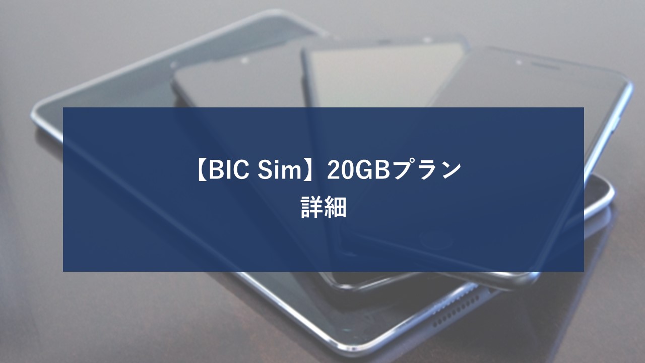 BIC SIM 20GBプランのイメージ