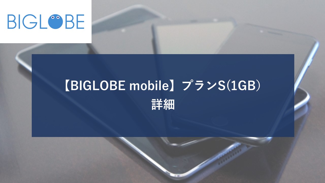 BIGLOBE mobile プランS 1GBのイメージ