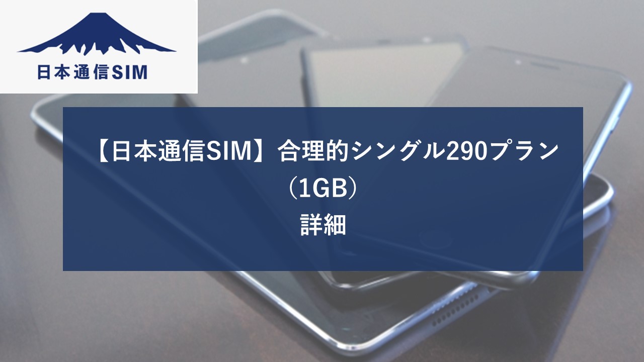 日本通信SIM 合理的シングル290プラン 1GBのイメージ