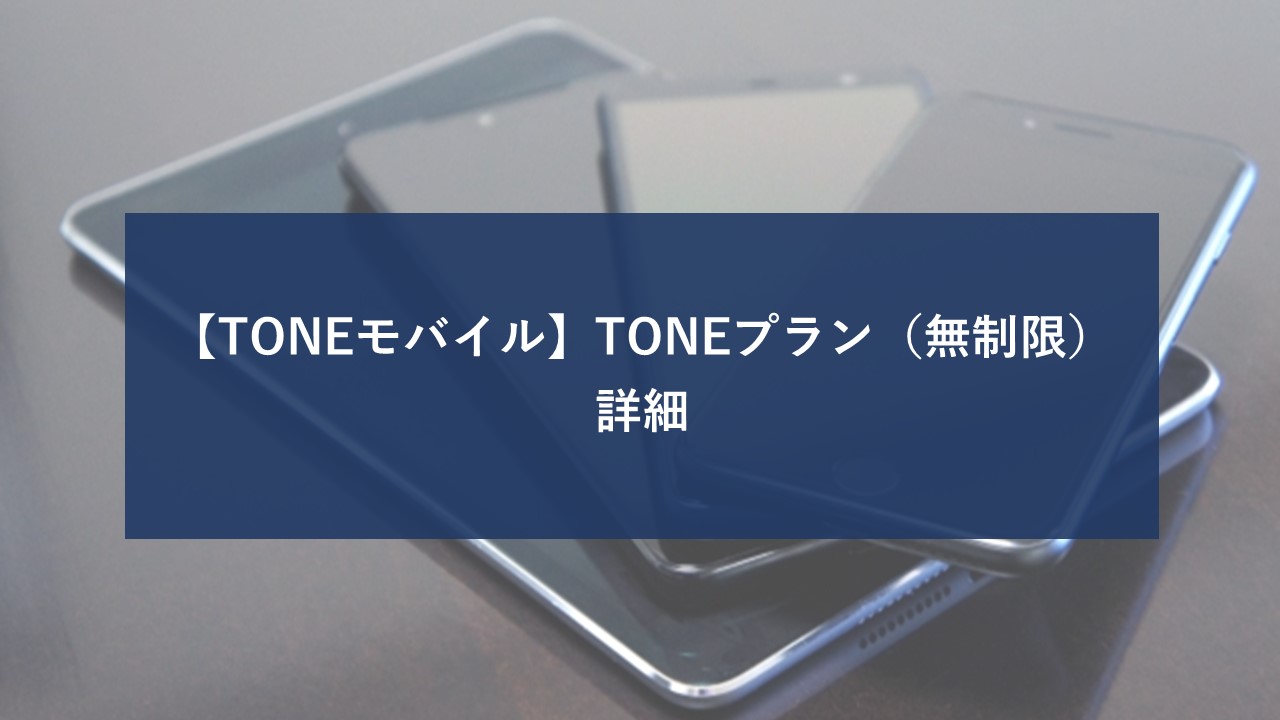 TONEモバイル 無制限プラン イメージ